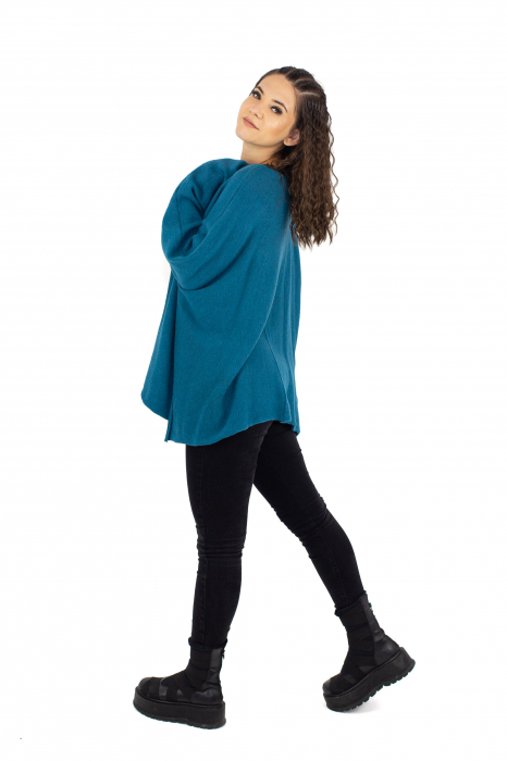 Bluza asimetrica oversized - Teal 22N77S [3]