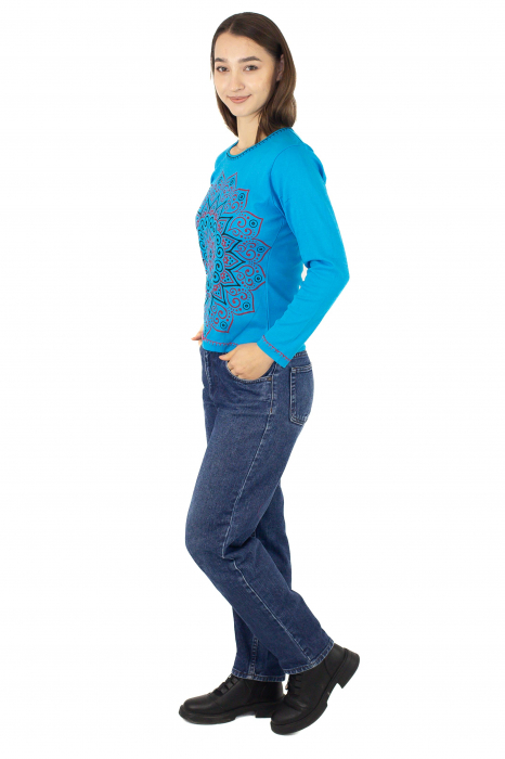 Bluza cambrata cu imprime floral - Rosu [3]
