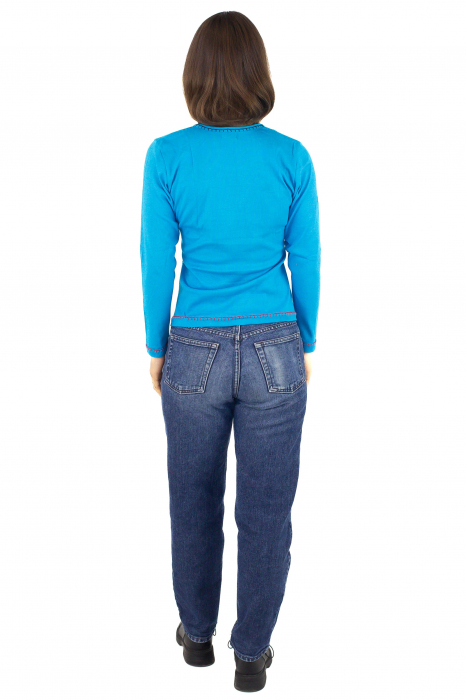 Bluza cambrata cu imprime floral - Rosu [4]
