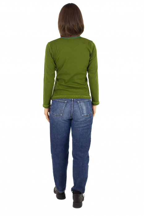 Bluza cambrata cu imprime floral - Rosu [4]