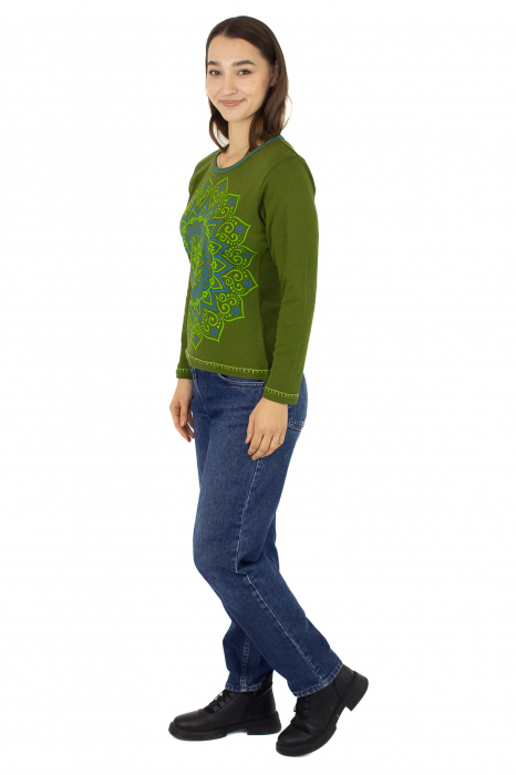 Bluza cambrata cu imprime floral - Rosu [3]