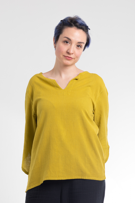 Bluză Casual din Bumbac cu Croi Modern și Mâneci 3/4 [2]