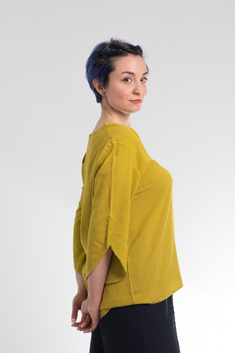 Bluză Casual din Bumbac cu Croi Modern și Mâneci 3/4 [4]