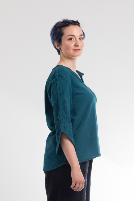 Bluză Casual din Bumbac cu Croi Modern și Mâneci 3/4 [2]