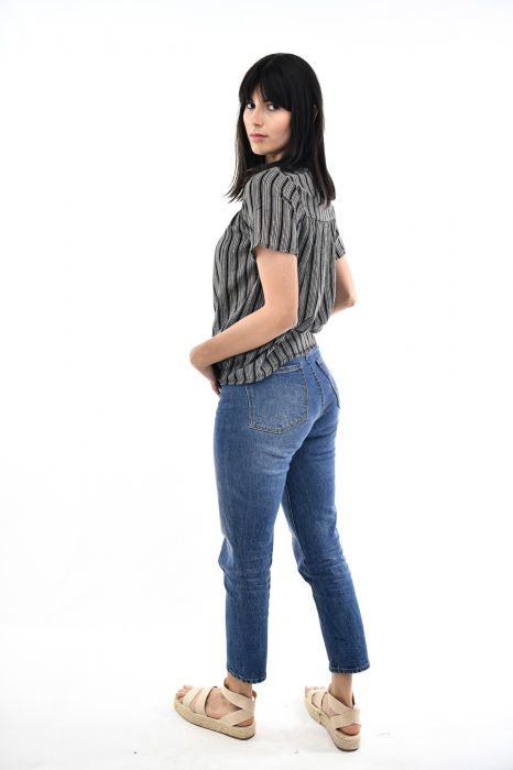 Bluza cu dungi si maneca scurta - Rosu [8]