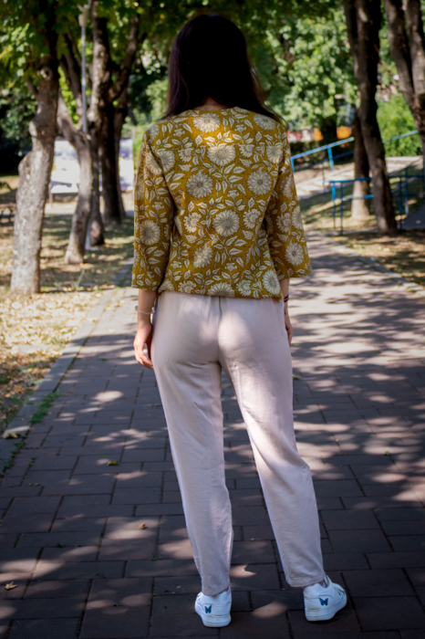 Bluza cu maneca 3/4 si print all over efectuat manual - Model 3 [5]
