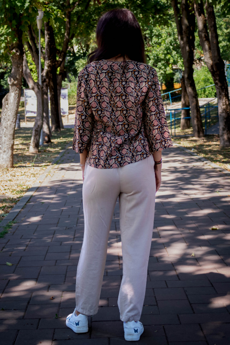 Bluza cu maneca 3/4 si print all over efectuat manual - Model 6 [5]