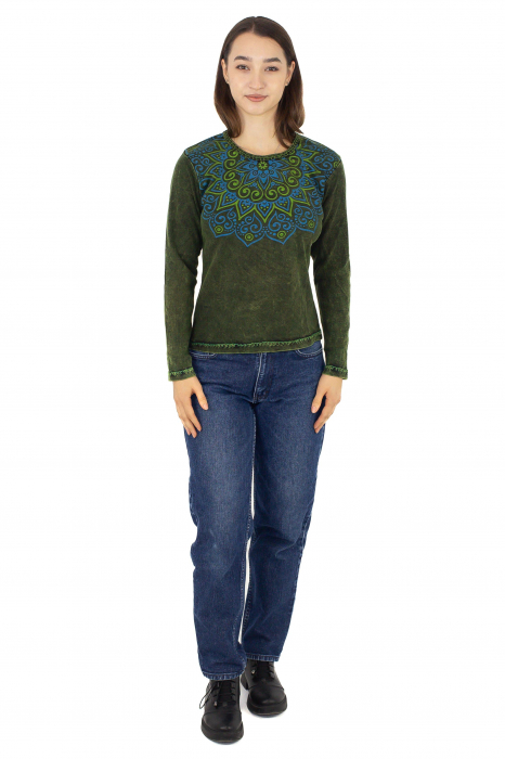 Bluza dama din bumbac cambrata - Mustar [2]