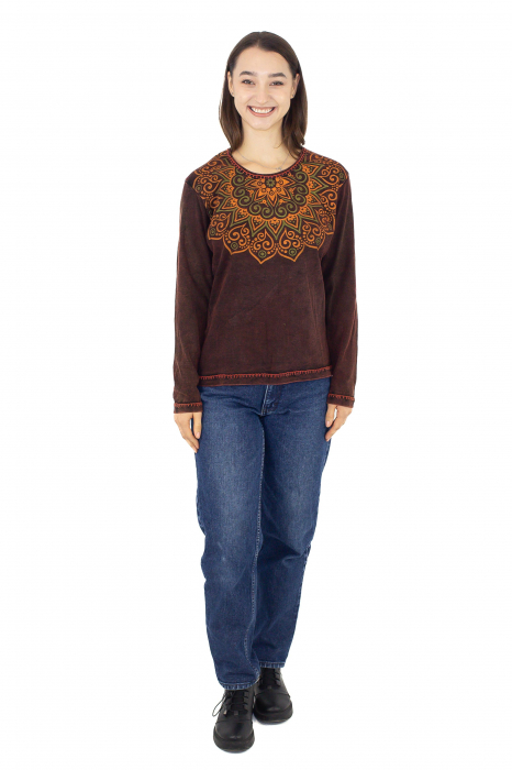 Bluza dama din bumbac cambrata - Mustar [2]