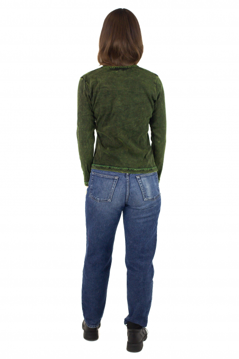 Bluza dama din bumbac cambrata - Mustar [4]