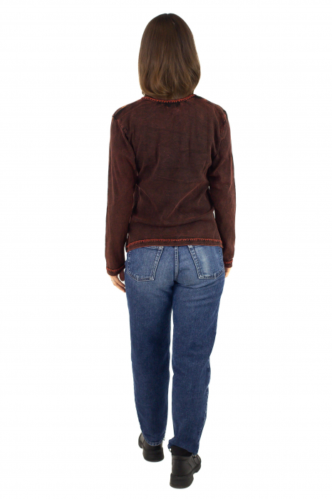 Bluza dama din bumbac cambrata - Mustar [4]