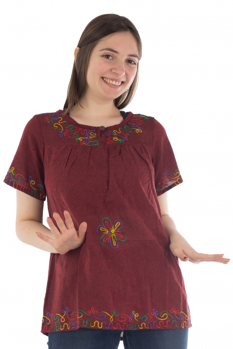 Bluza din bumbac cu broderie  - Color combo 1 [1]