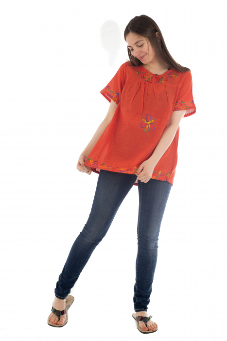 Bluza din bumbac cu broderie  - Color combo 3 [2]