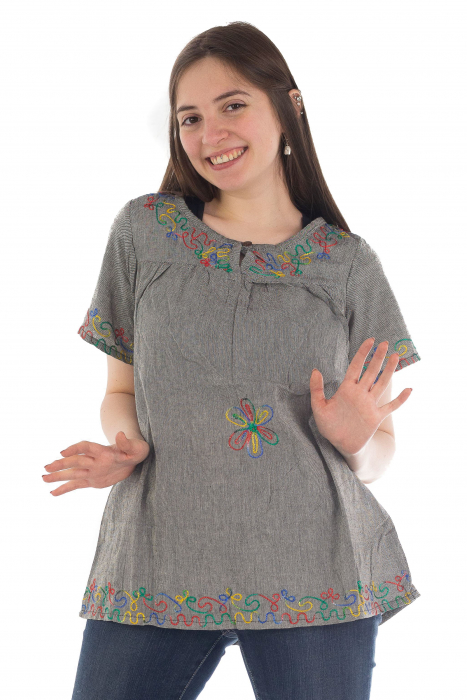 Bluza din bumbac cu broderie  - Color combo 8 [3]