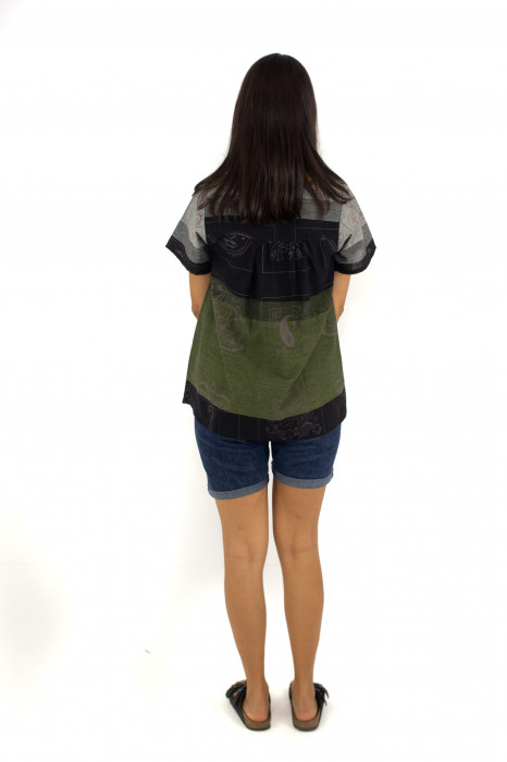 Bluza din bumbac cu maneca scurta - Verde [4]