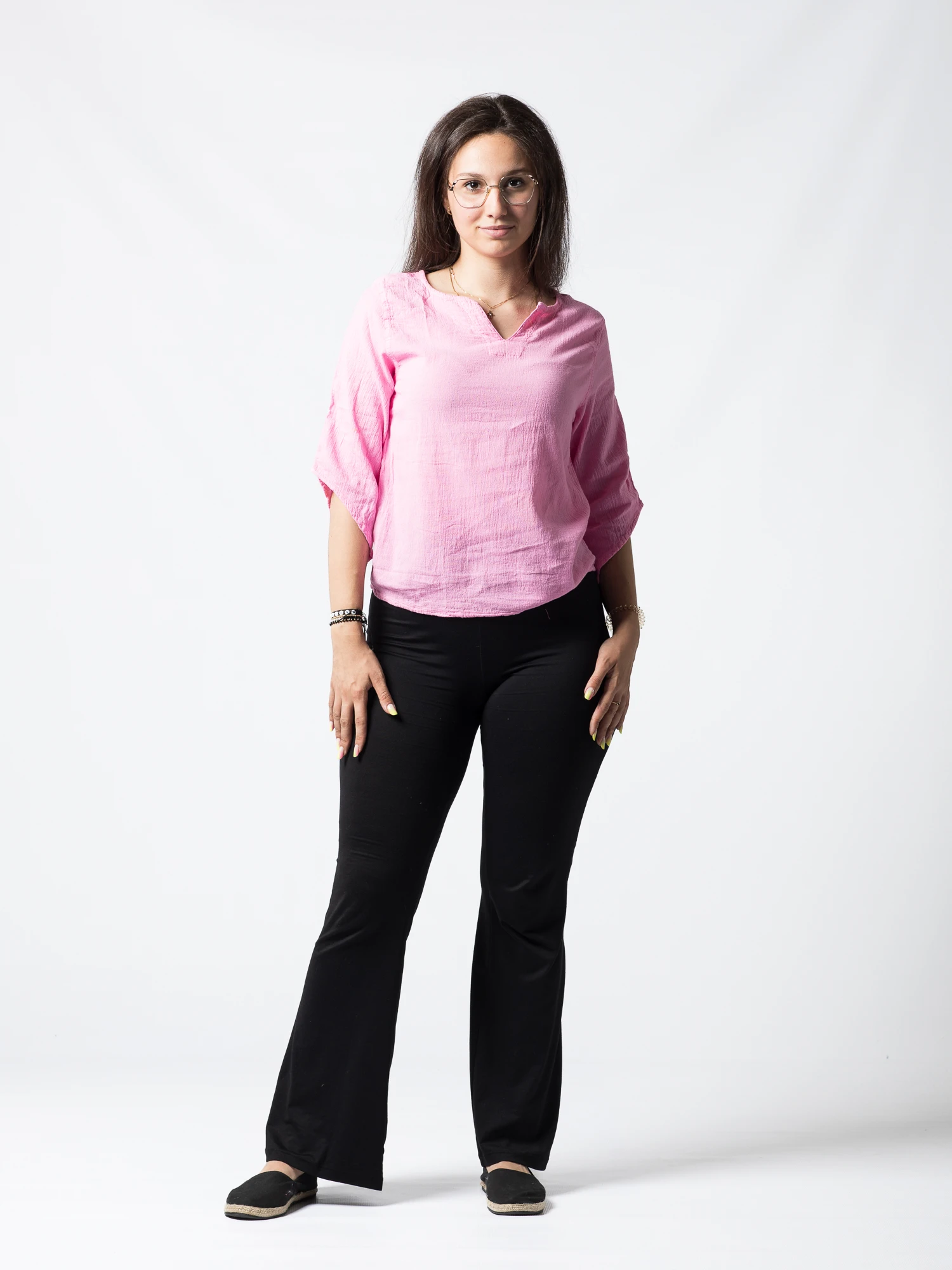 Bluza din bumbac Karen V2 - Roz [2]