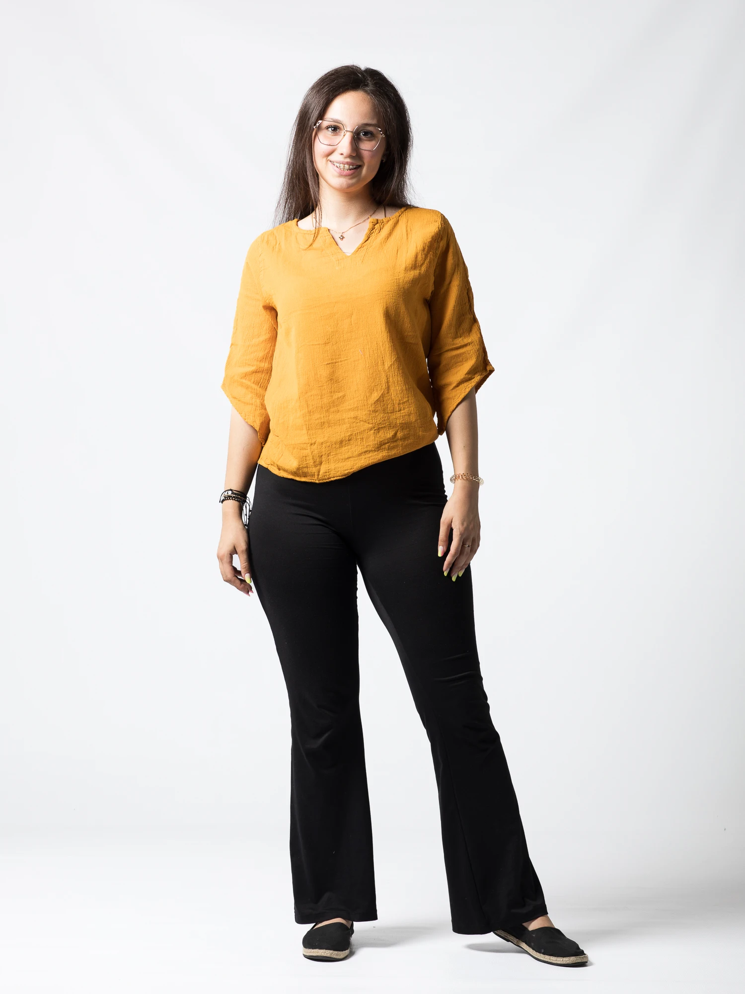 Bluza din bumbac Karen V2 - Muștar [3]