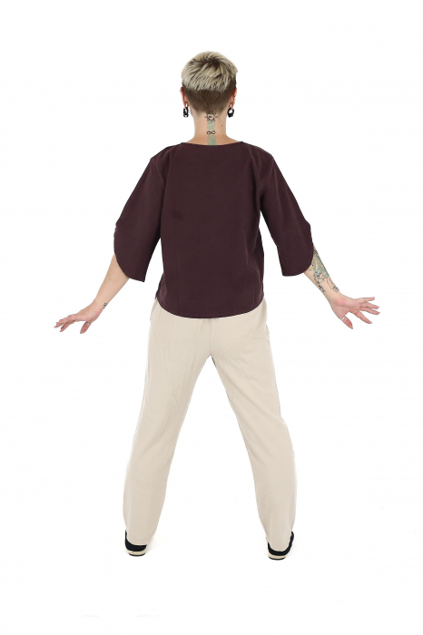 Bluza din bumbac Karen V2 - Maro [5]