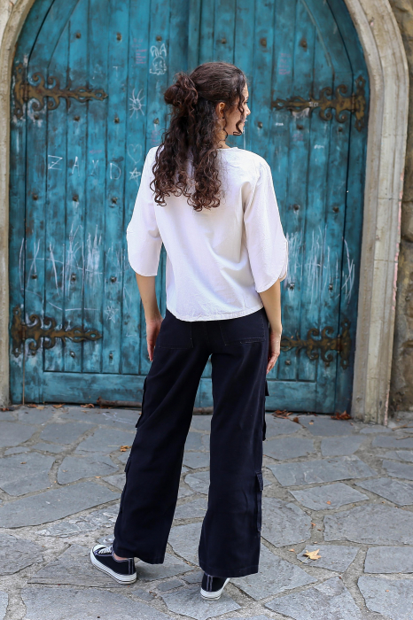 Bluza din bumbac Karen V2 -Alb [5]