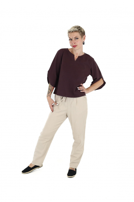 Bluza din bumbac Karen V2 - Maro [4]