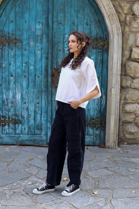 Bluza din bumbac Karen V2 -Alb [4]
