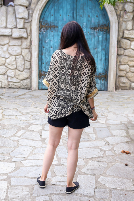 Bluza din panza de bumbac cu croi lejer 3/4 - Model 1 [5]