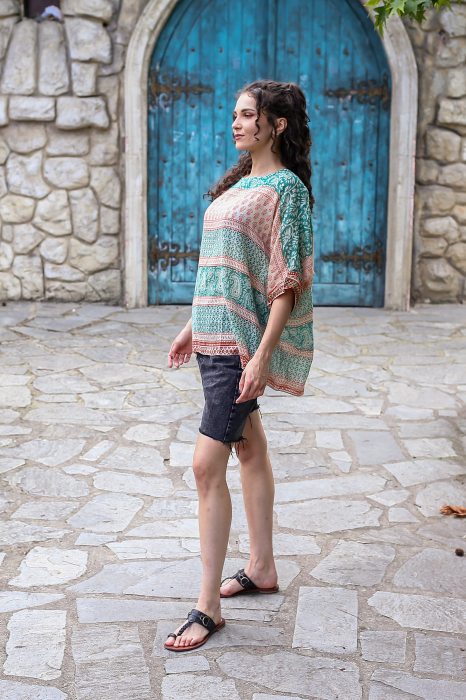 Bluza din panza de bumbac cu croi lejer 3/4 - Model 2 [3]