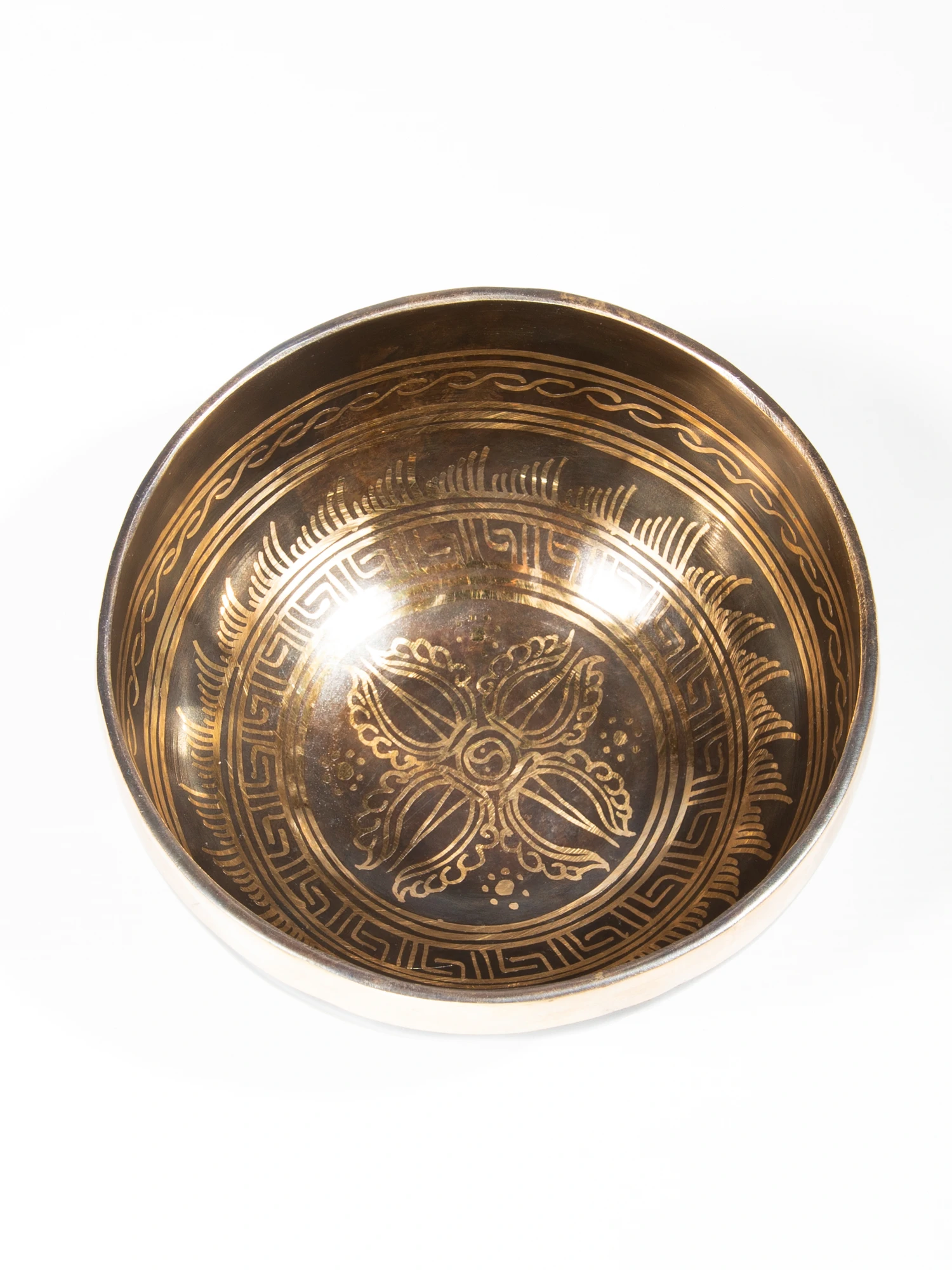 Singing Bowl Tibetan Autentic Forjat manual – Ethnic Print, 15 cm, 0,582 kg [4]