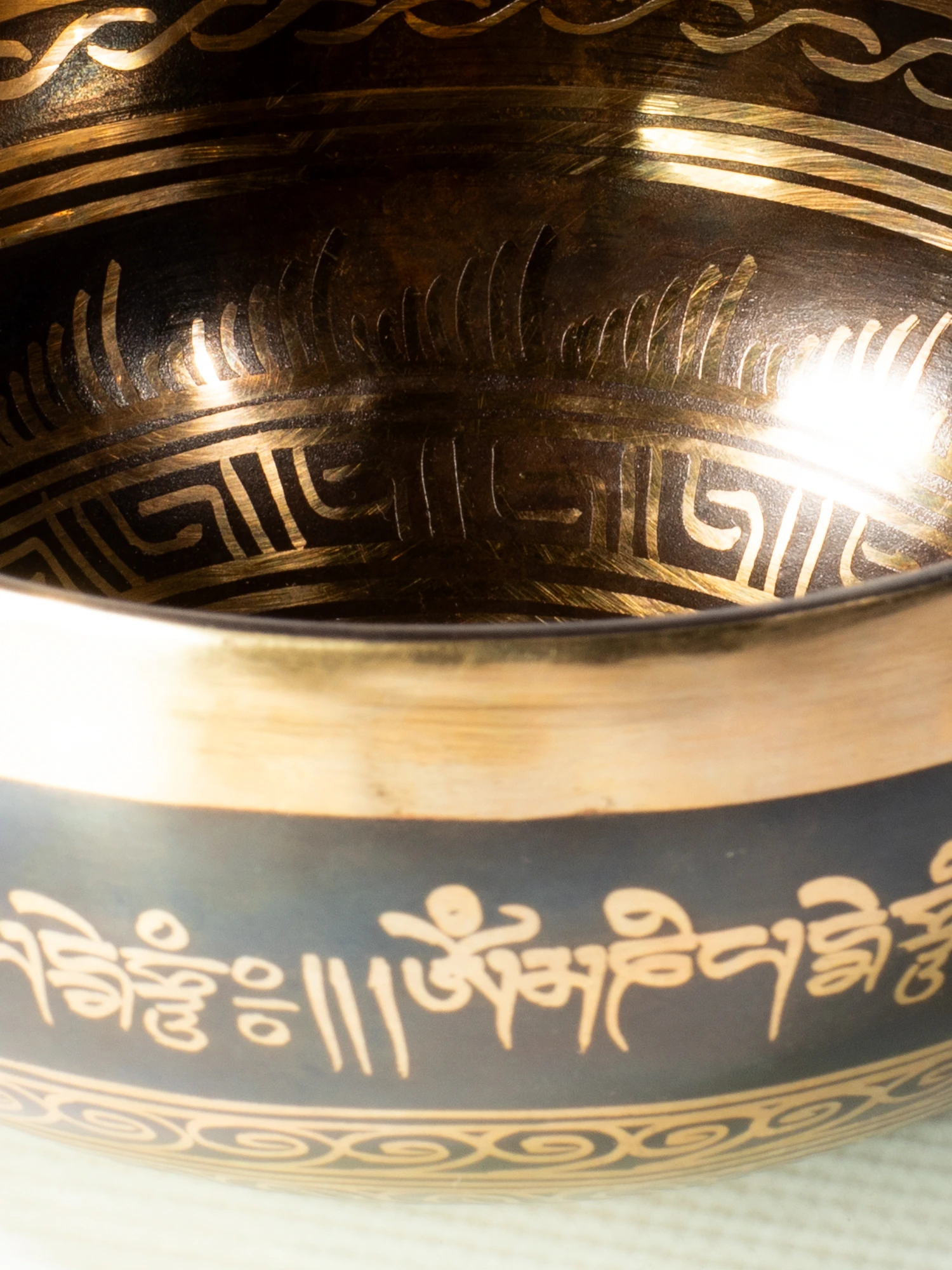 Singing Bowl Tibetan Autentic Forjat manual – Ethnic Print, 15 cm, 0,582 kg [3]