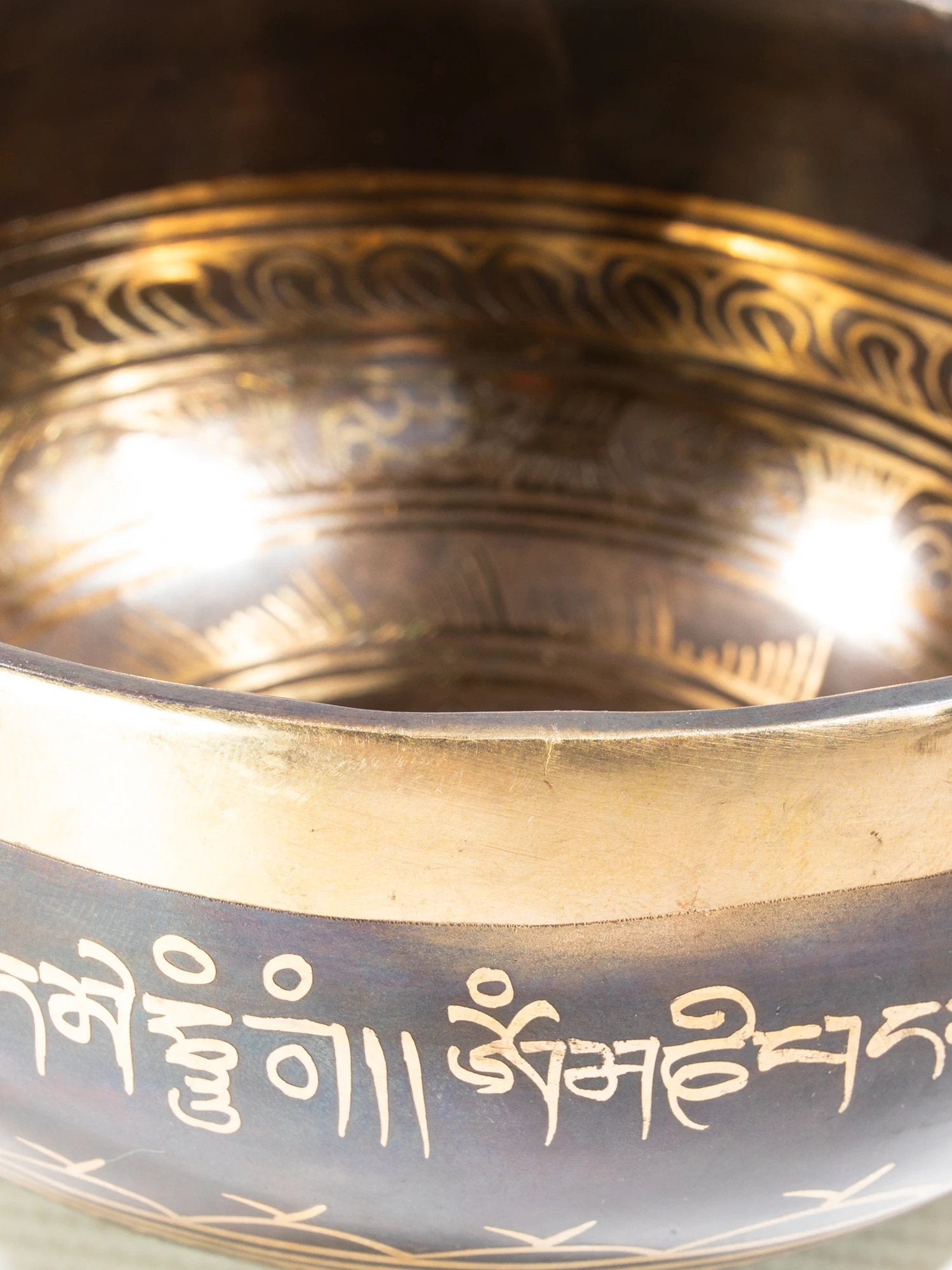 Singing Bowl Tibetan Autentic Forjat manual – Ethnic Print, 15,5 cm, 0,654 kg [2]