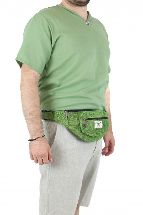 Borseta din canepa intr-o culoare - Verde [2]