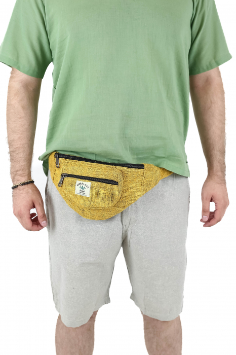 Borseta din canepa intr-o culoare - Galben [2]
