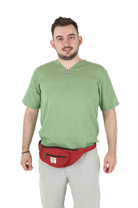 Borseta din canepa intr-o culoare - Rosu [3]
