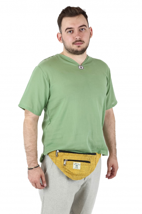 Borseta din canepa intr-o culoare - Galben [3]