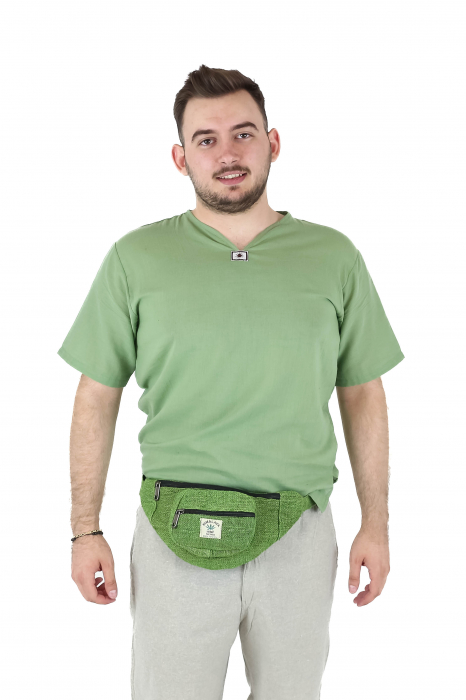 Borseta din canepa intr-o culoare - Verde [3]