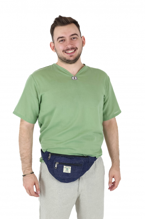 Borseta din canepa intr-o culoare - Albastru [3]