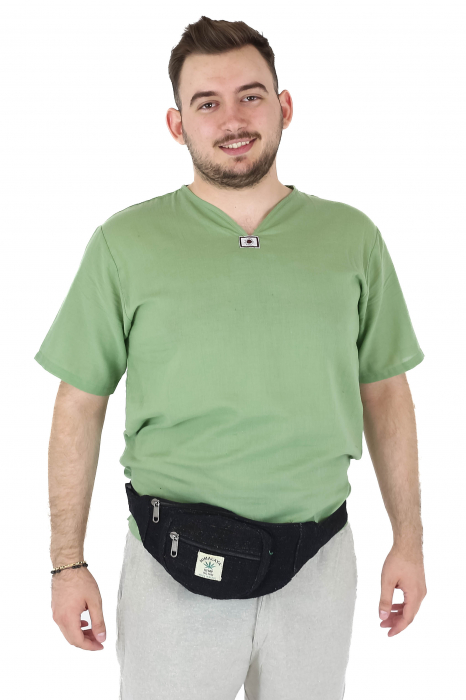 Borseta din canepa intr-o culoare - Negru [3]