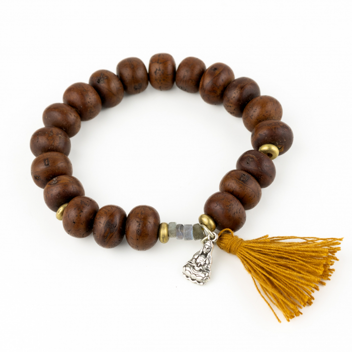Bratara Fixa cu Pandantiv Buddha - Bodhi Seed si Labradorit [1]