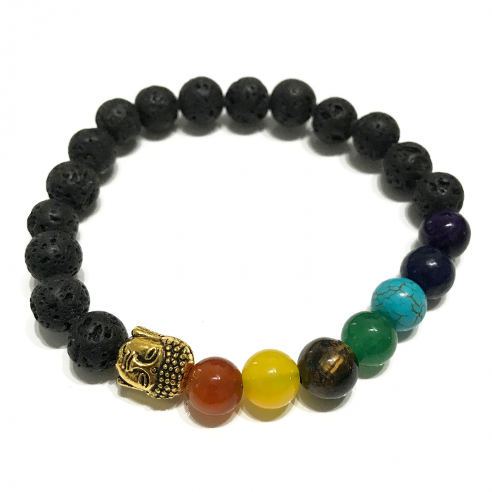 Brățară Lava Stone - 7 Chakre și Talisman Buddha [1]