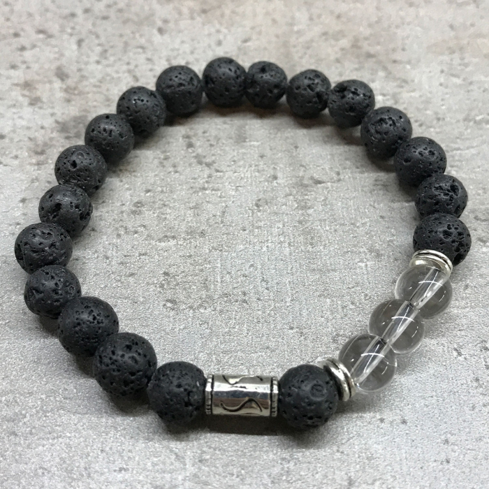 Brățară Lava Stone - Pietre Semiprețioase  Cuarț Montan și Talisman Tribal [2]