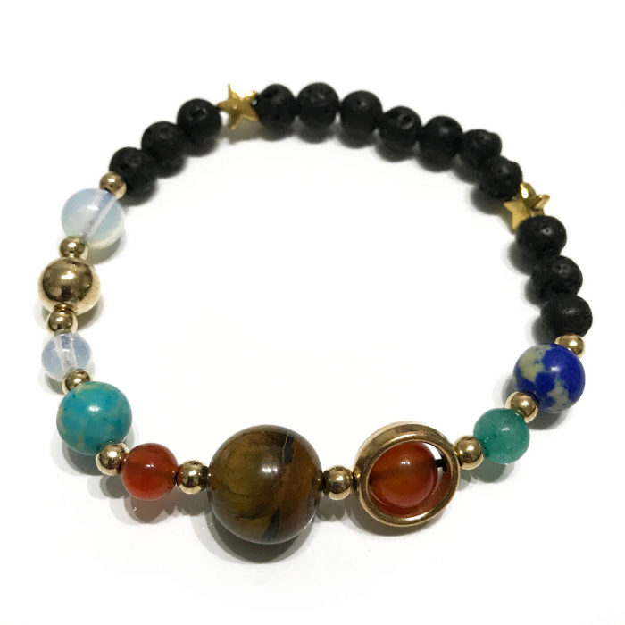 Brățară Lava Stone - Pietre Semiprețioase Gold Solar System [1]