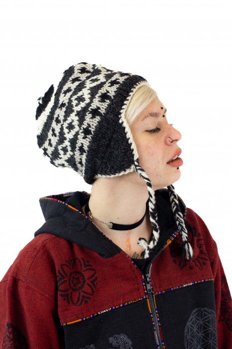 Caciula calduroasa din 100% Lana captusita cu polar - Model 1 [2]