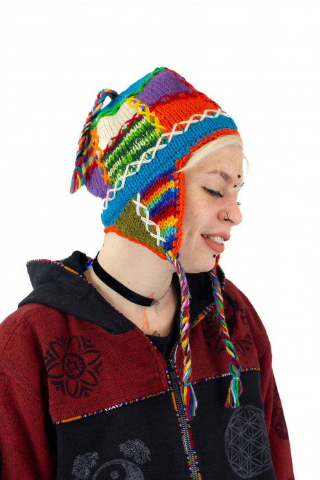 Caciula calduroasa din 100% Lana captusita cu polar - Model Unicat - 10 [2]