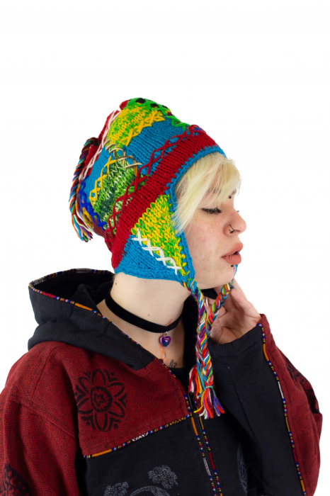 Caciula calduroasa din 100% Lana captusita cu polar - Model Unicat - 12 [2]