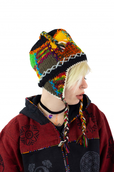 Caciula calduroasa din 100% Lana captusita cu polar - Model Unicat - 2 [2]