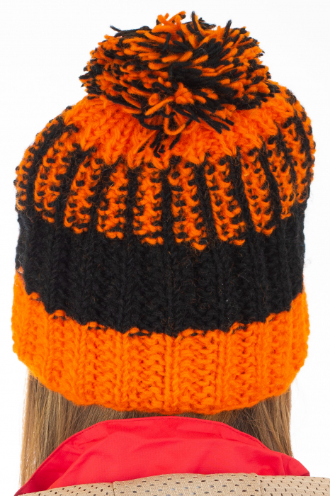 Caciula din lana - Orange and Black [6]