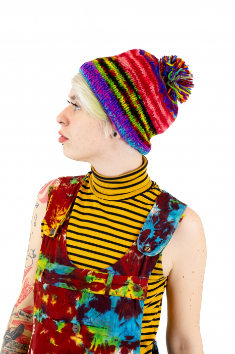 Caciula din lana cu mot - Multicolor [2]