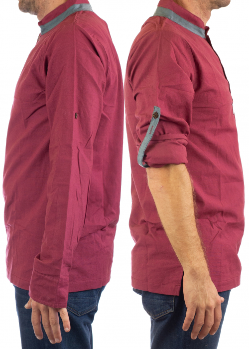 Camasa cu maneca lunga - Grey Collar - Visiniu [3]