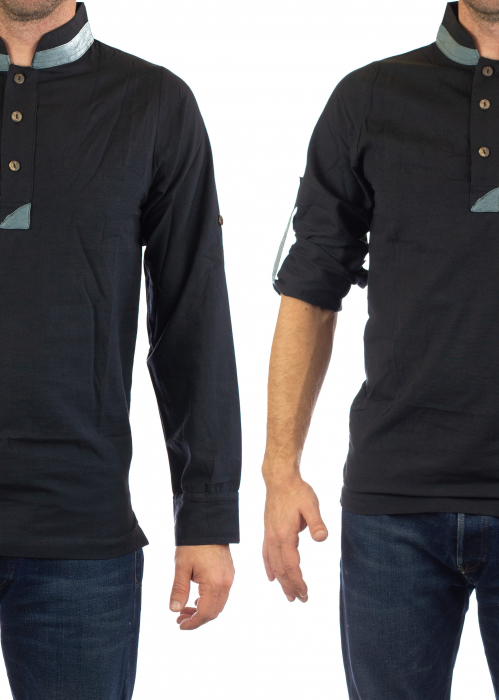 Camasa cu maneca lunga - Grey Collar - Negru [9]