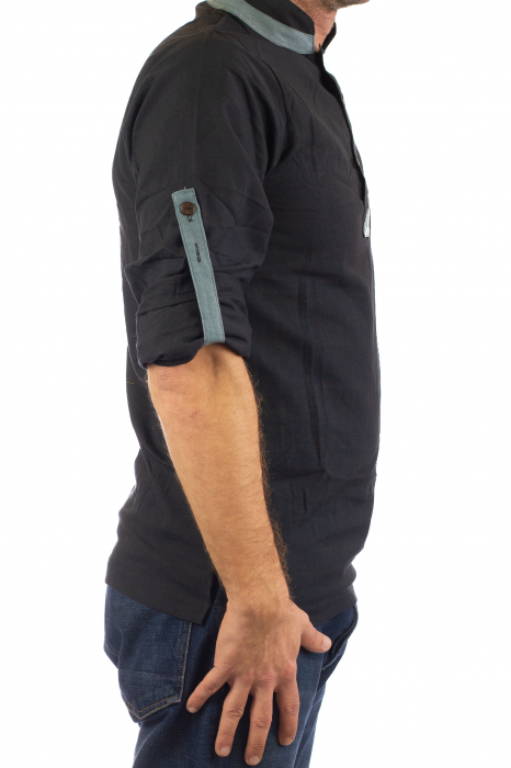 Camasa cu maneca lunga - Grey Collar - Negru [8]